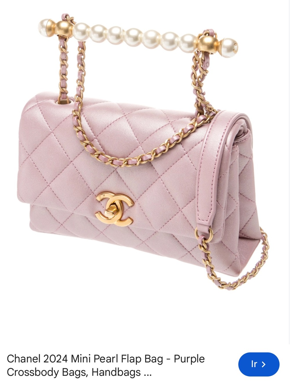 CHANEL Quilted Mini Pearl Flap Bag in Pale Pink